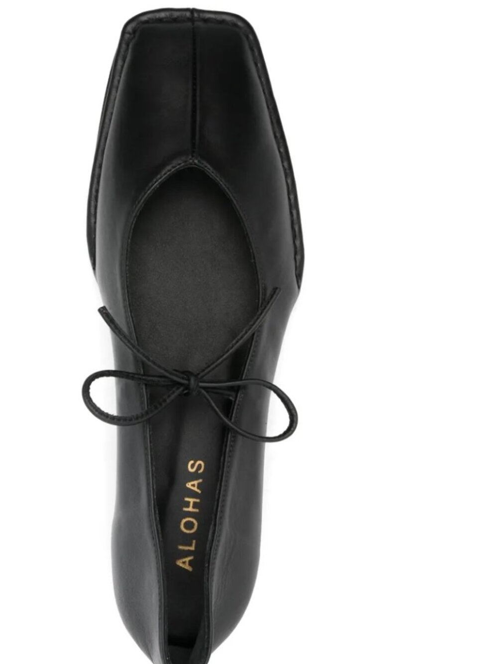 Size 39 - ALOHA Sway Black Leather Square Toe Ballet Flats – EUC